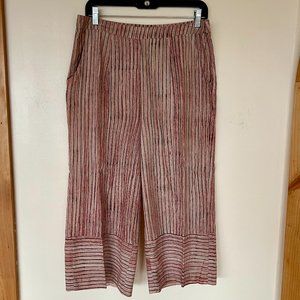 Light Cotton Wide-Leg Cropped Pants
